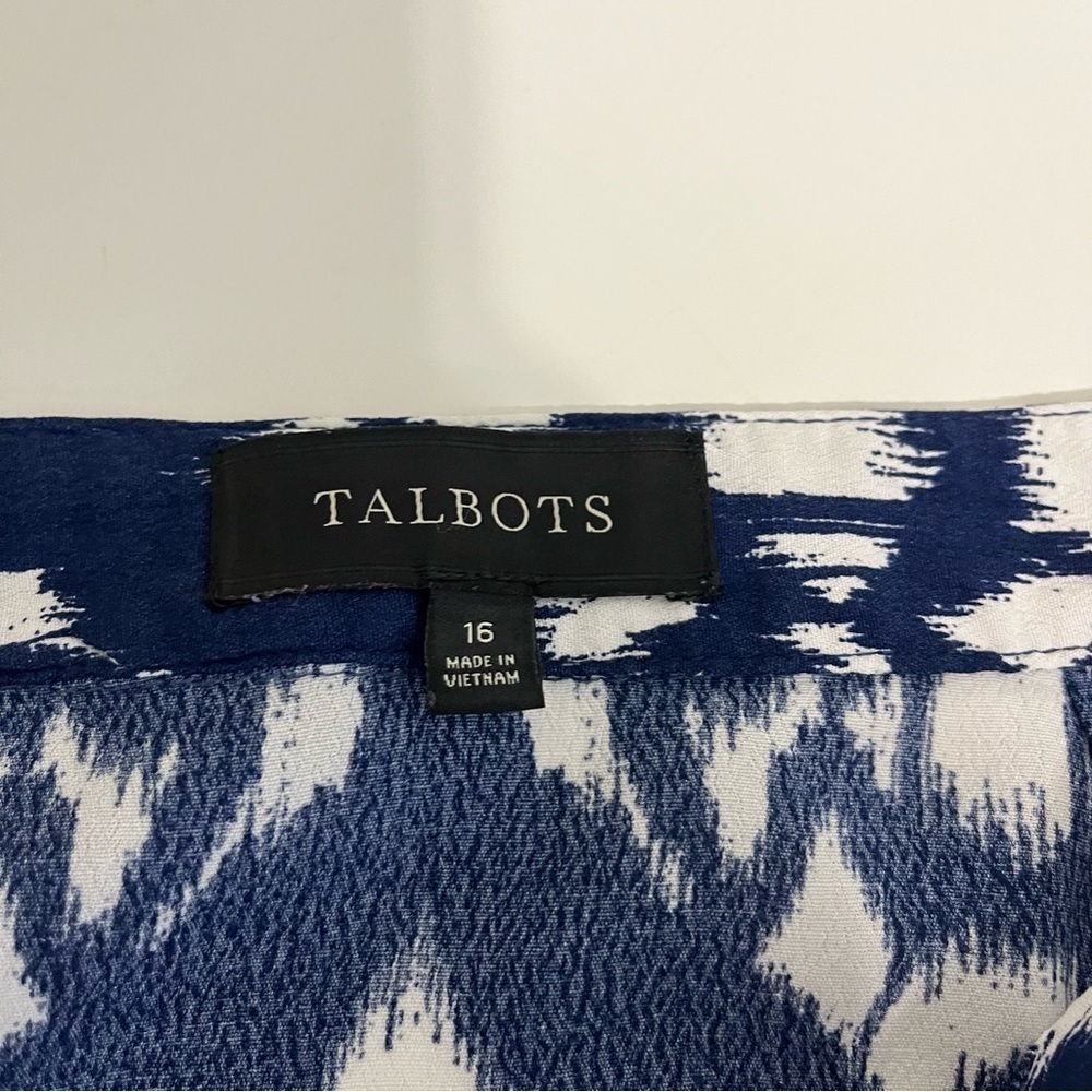 Talbots Blue Ikat Print Viscose A Line Skirt - Picture 10 of 15